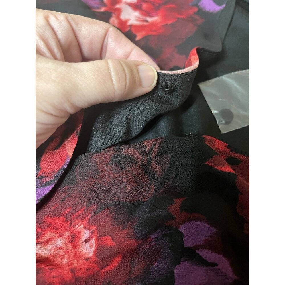 Jason Wu Floral Flowy Faux Wrap Dress Size 3x Long Sleeve - Picture 5 of 10